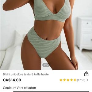 NEW/ textured mint highwaist bikini